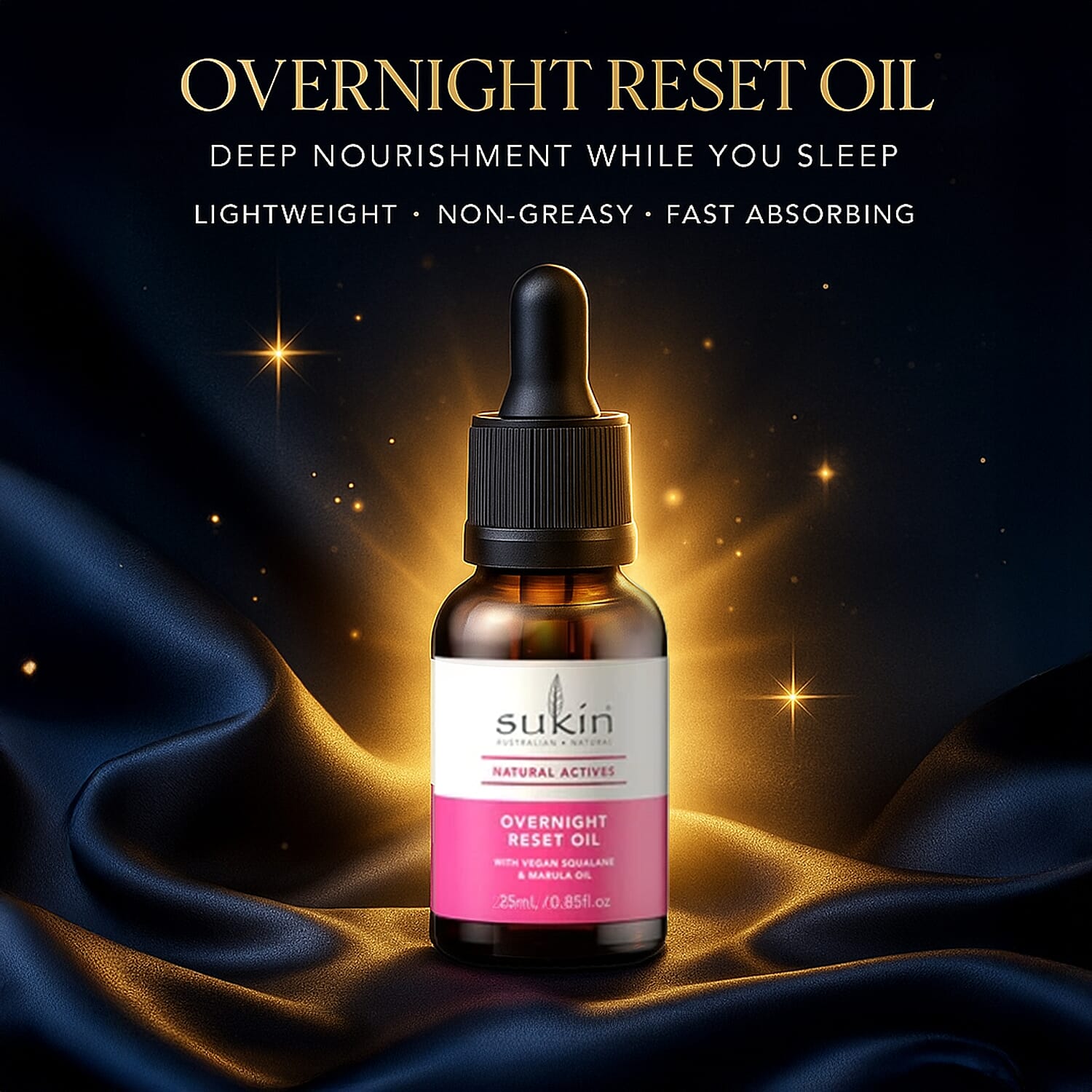Sukin Natural Actives Overnight Reset Oil - 25ml