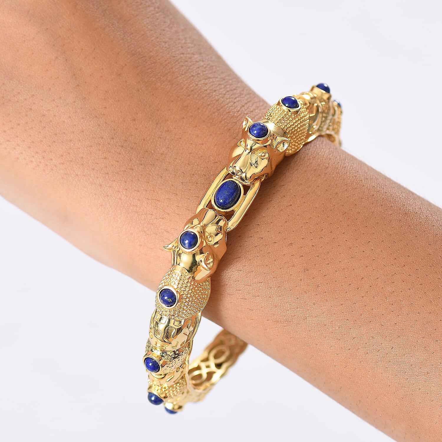 Designer Inspired - Lapis Lazuli Bangle 7.5 Inch