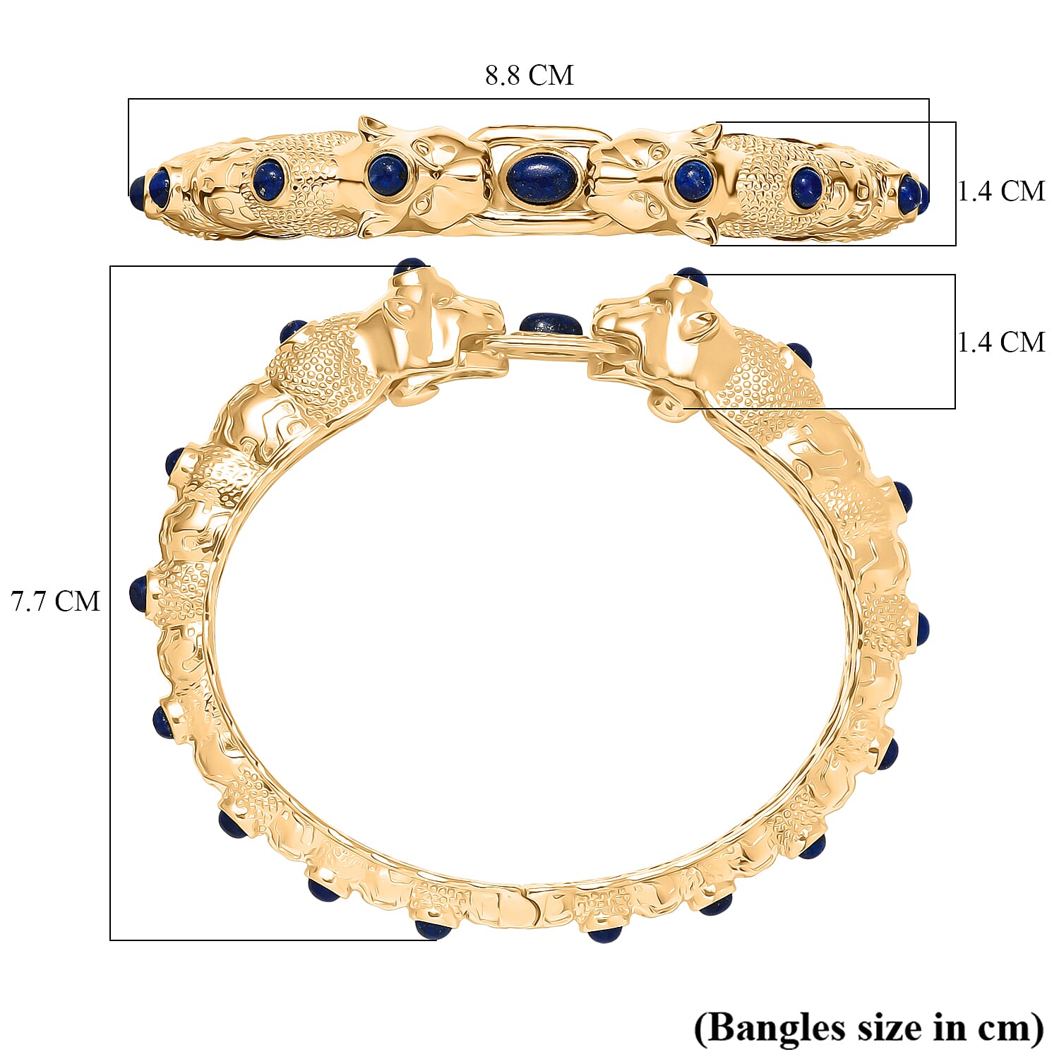 Designer Inspired - Lapis Lazuli Bangle 7.5 Inch