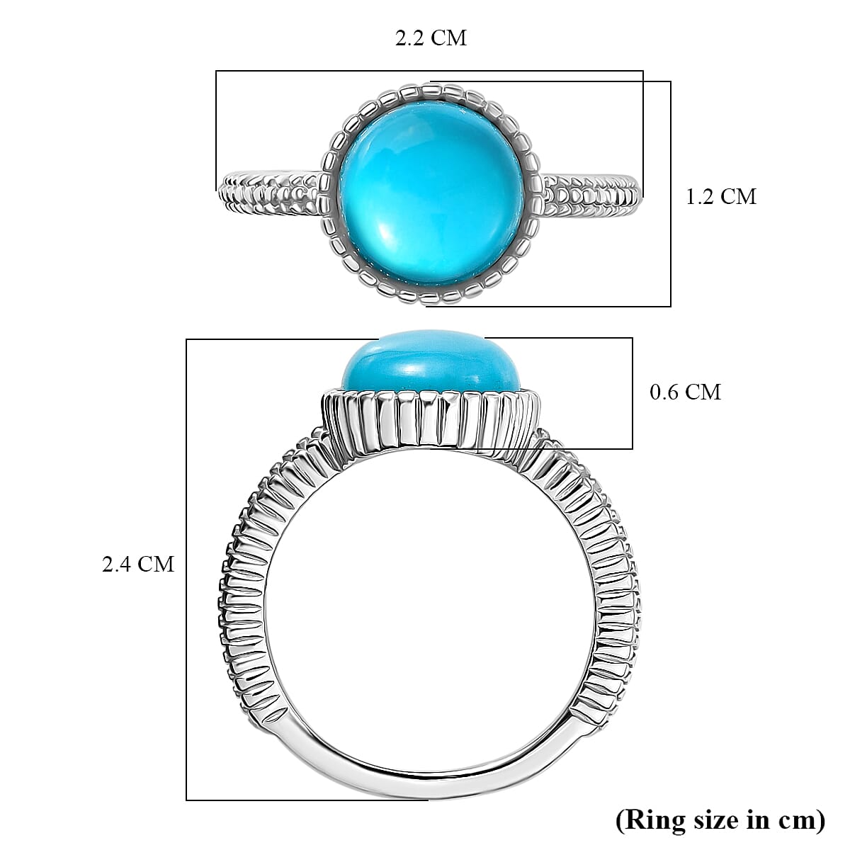 D'joy Sleeping Beauty Turquoise Solitaire Ring in Platinum Overlay Sterling Silver 2.39 Ct. D'joy Sleeping Beauty Turquoise Solitaire Ring in Platinum Overlay Sterling Silver 2.39 Ct.
