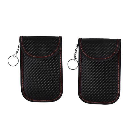 Set of 2 Black RFID Anti-Magnetic Card Holders (Size 14.5x9 cm) - Black