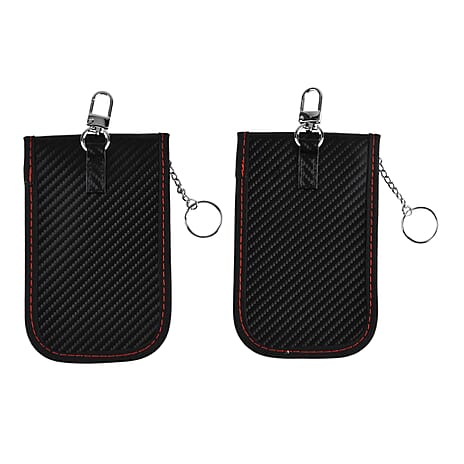 Set of 2 Black RFID Anti-Magnetic Card Holders (Size 14.5x9 cm) - Black