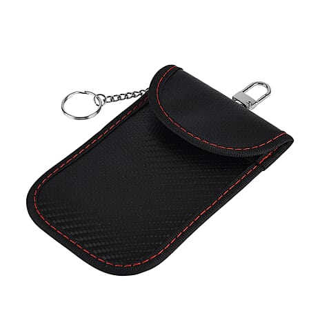 Set of 2 Black RFID Anti-Magnetic Card Holders (Size 14.5x9 cm) - Black