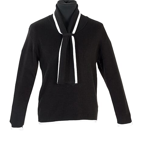 Pure And Natural Scarf Jumper (Size L) - Black
