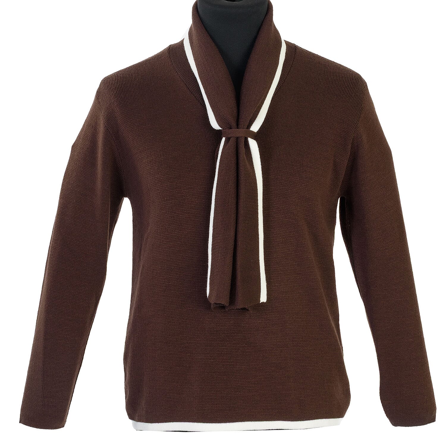 Pure And Natural Knitted Scarf Jumpe(Size - Large) - Chocolate