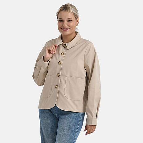 - Maisi Lightweight Short Trench Coat (Size S) - Beige