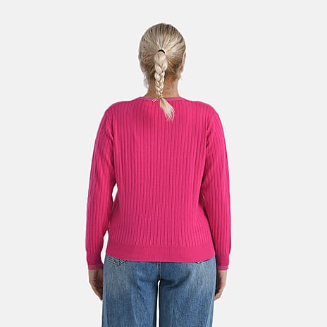- Maisi R-Neck Blouse (Size - XL, 20 to 22) - Pink