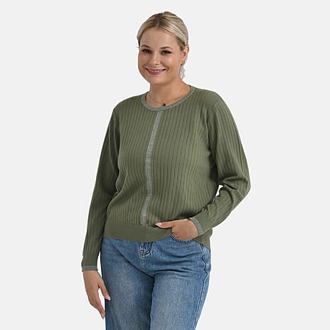 - Maisi R-Neck Blouse (Size - XL, 20 to 22) - Green