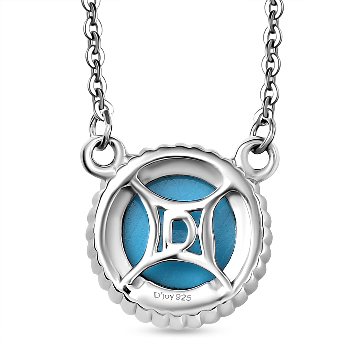 D'joy Sleeping Beauty Turquoise Necklace (Size - 20) with Lobster Clasp in Platinum Overlay Sterling Silver 2.39 Ct.