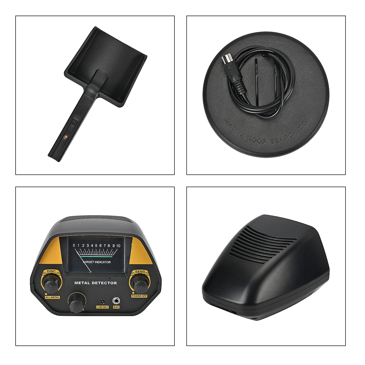 Handheld Metal Detector - 5.0 KHz Analog Display with 16 cm Search Coil (Battery Powered) - Yellow