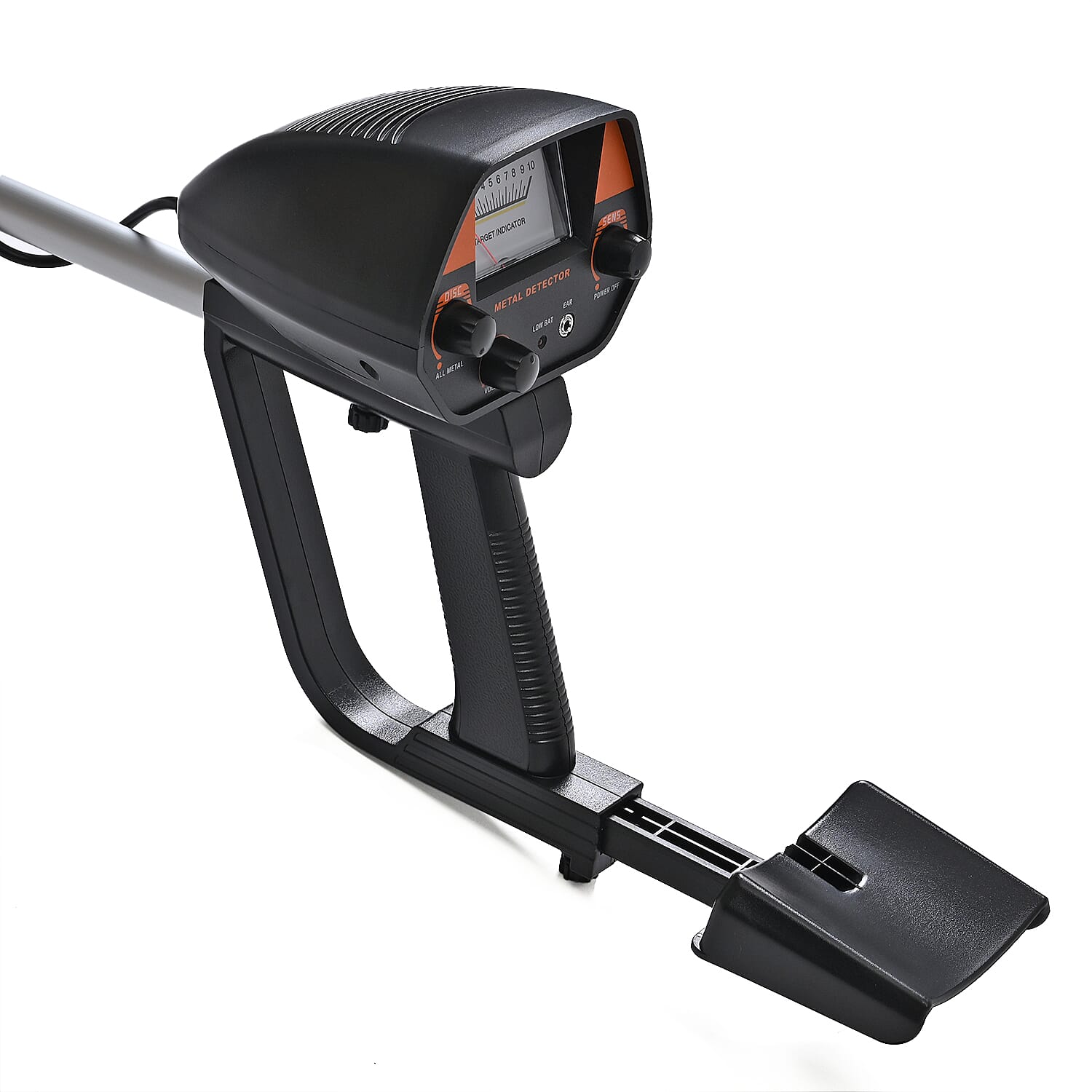 Handheld Metal Detector - 5.0 KHz Analog Display with 16 cm Search Coil (Battery Powered) - Orange