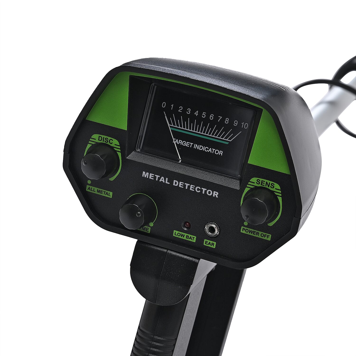 Handheld Metal Detector - 5.0 KHz Analog Display with 16 cm Search Coil (Battery Powered) - Green