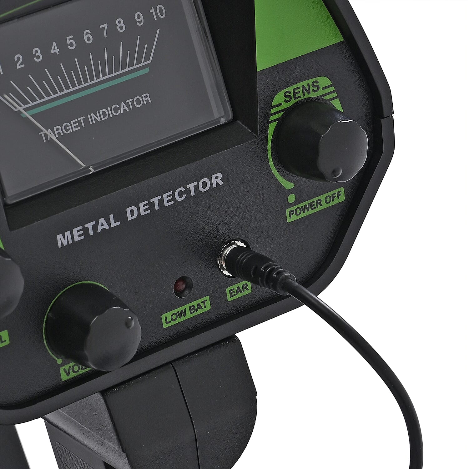 Handheld Metal Detector - 5.0 KHz Analog Display with 16 cm Search Coil (Battery Powered) - Green