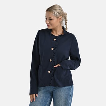 https://tjcuk.sirv.com/Products/82/2/8222164/Maisi-Frill-Trim-Gold-Button-Suede-Feel-Jacket-Size-M-12-to-14-Navy_8222164_3.jpg?w=342&h=342