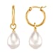 Sleeping Beauty Turquoise Colour Shell Pearl Drop Hoop Earrings in Yellow Gold Plated 30.00 Ct.