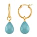 Sleeping Beauty Turquoise Colour Shell Pearl Drop Hoop Earrings in Yellow Gold Plated 30.00 Ct.