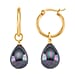 Sleeping Beauty Turquoise Colour Shell Pearl Drop Hoop Earrings in Yellow Gold Plated 30.00 Ct.