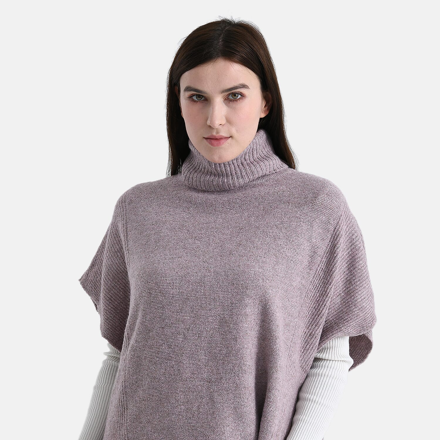 & Maisi Patterned Poncho (Size - One Size) - Taro & Red