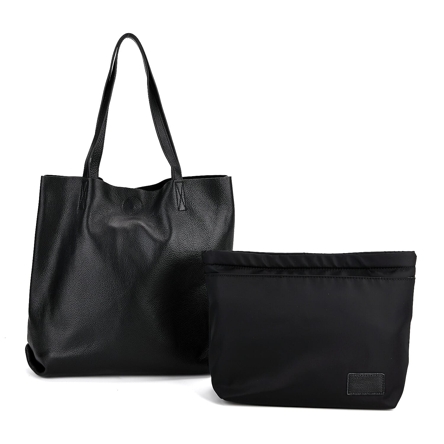 Leather-Patterned-Tote-Bag-Size-35x14x35-cm-Black