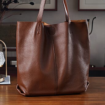 https://tjcuk.sirv.com/Products/82/2/8222341/Leather-Patterned-Tote-Bag-Size-35x14x35-cm-Brown_8222341_1.jpg?w=342&h=342