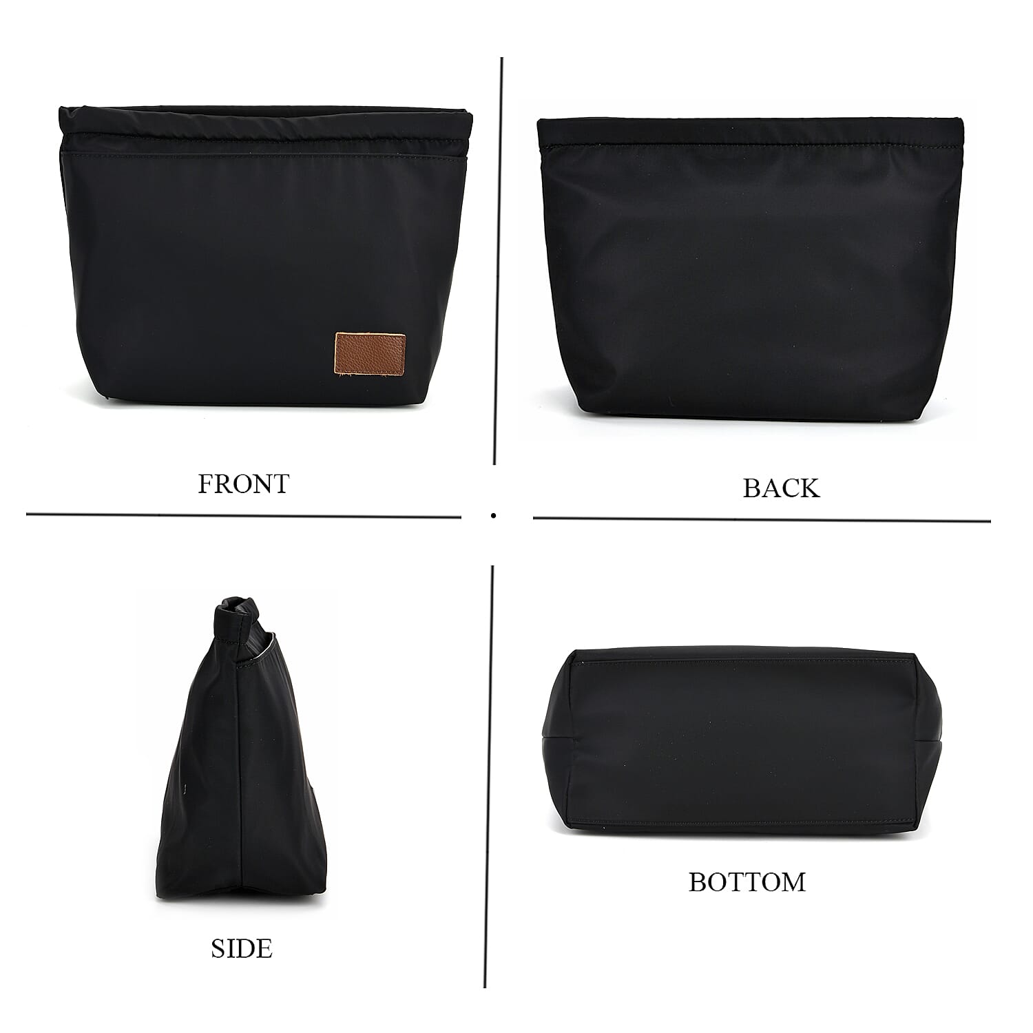 2-in-1 Genuine Leather Tote Bag - Pouch - Brown