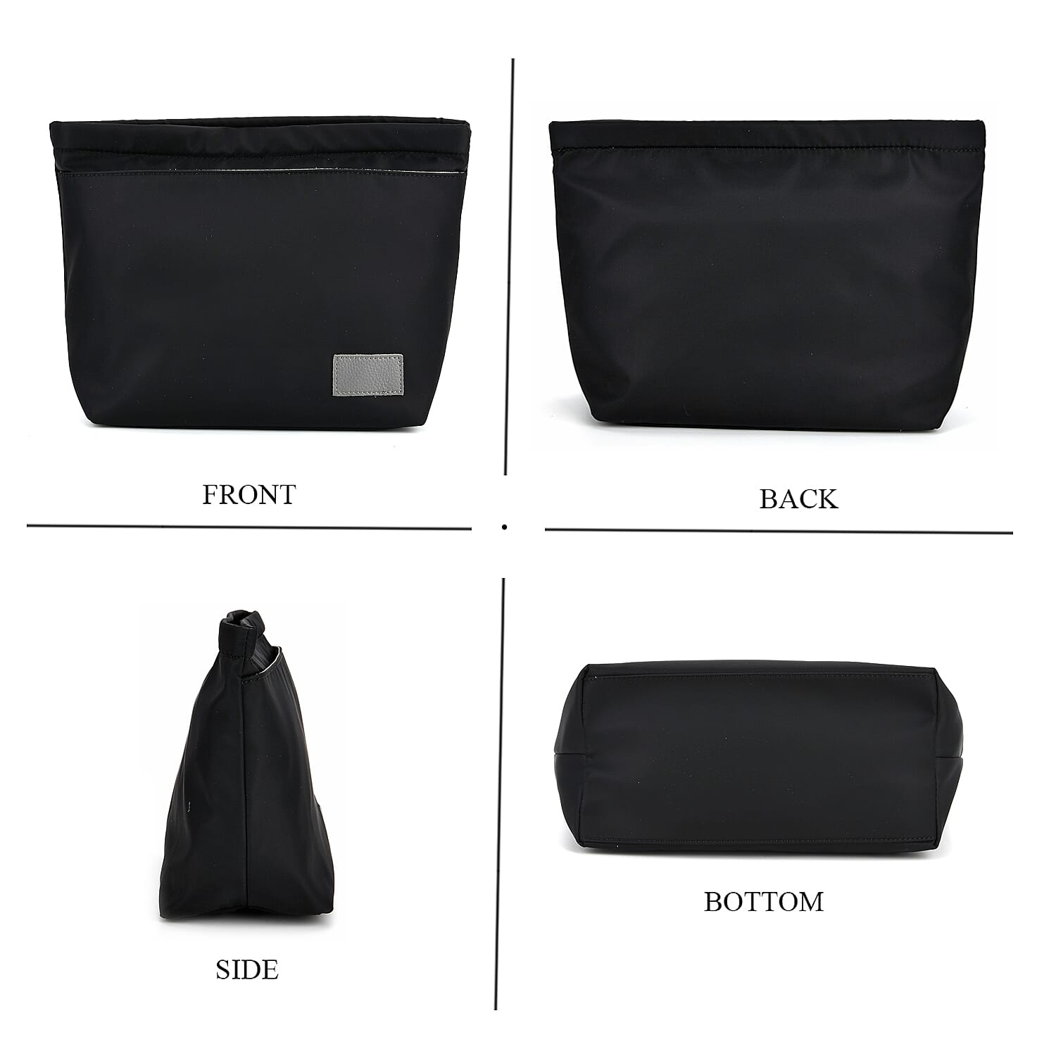 2-in-1 Genuine Leather Tote Bag - Pouch - Light Grey