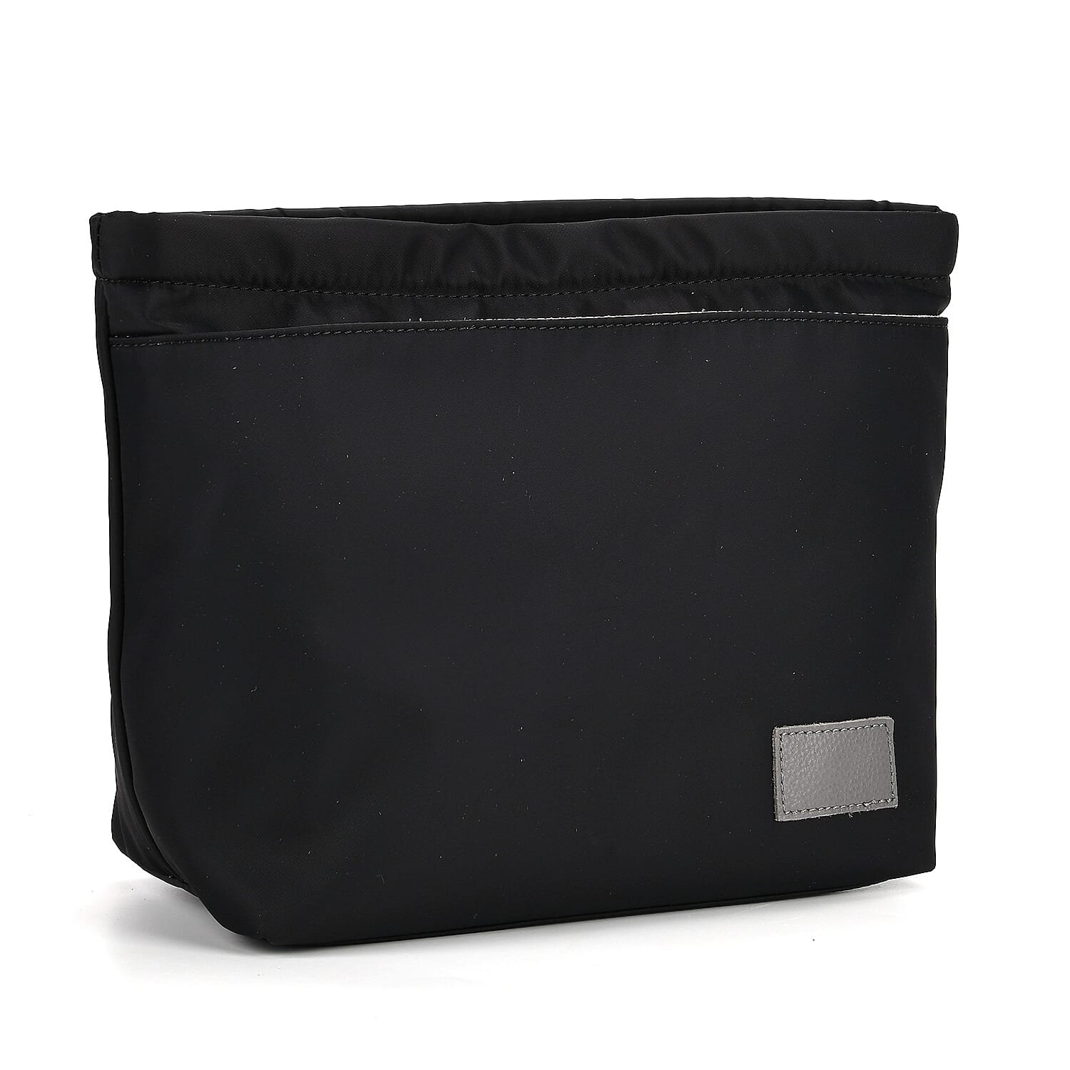 2-in-1 Genuine Leather Tote Bag - Pouch - Light Grey