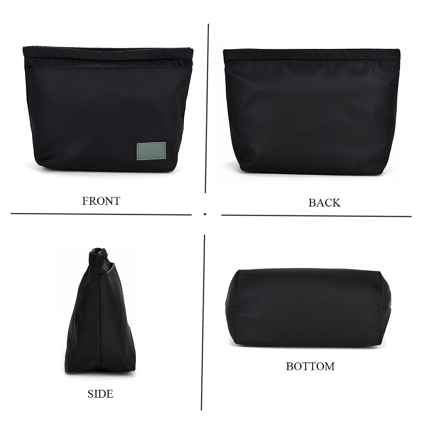 2-in-1 Genuine Leather Tote Bag - Pouch - Blue