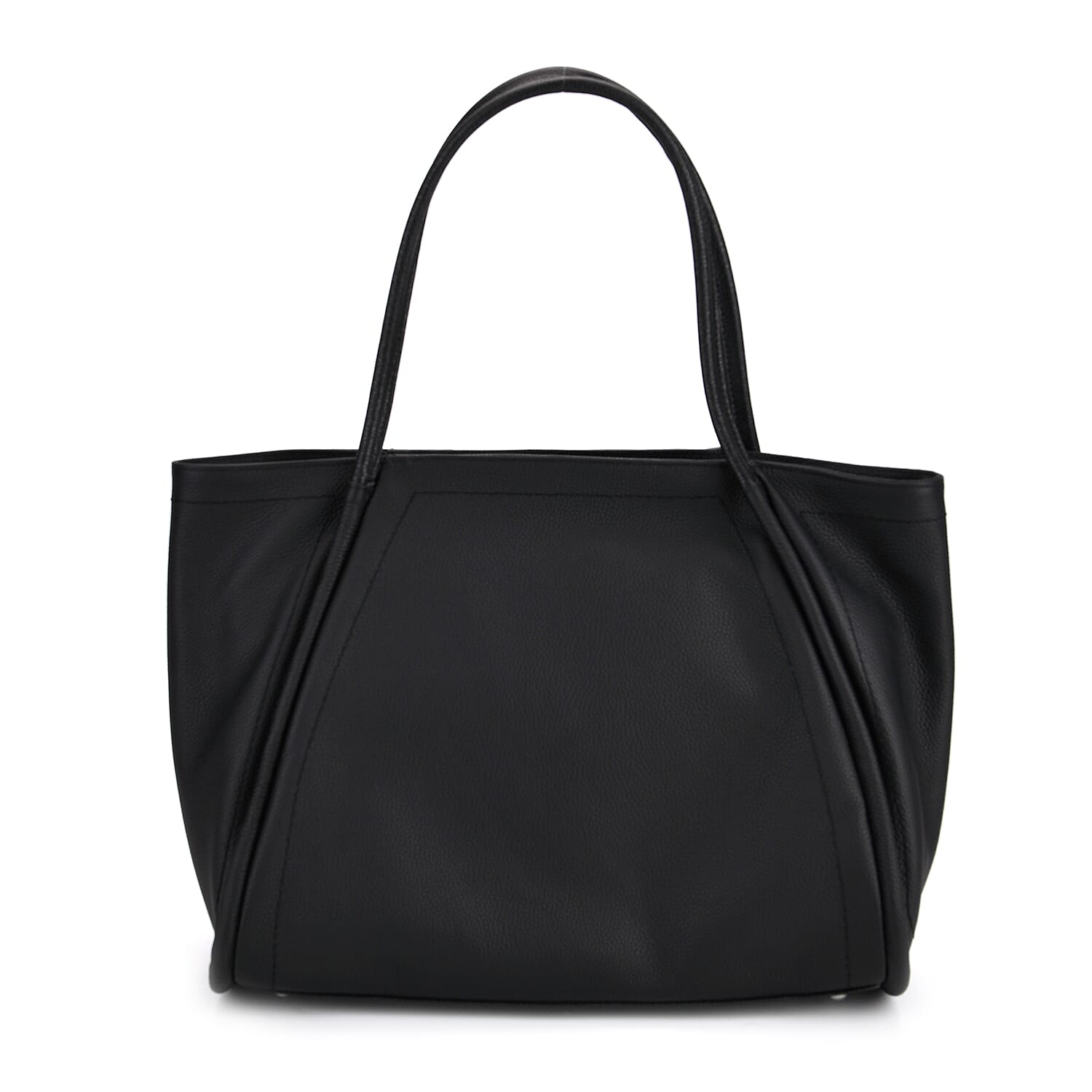 Genuine Leather Tote Bag - Black