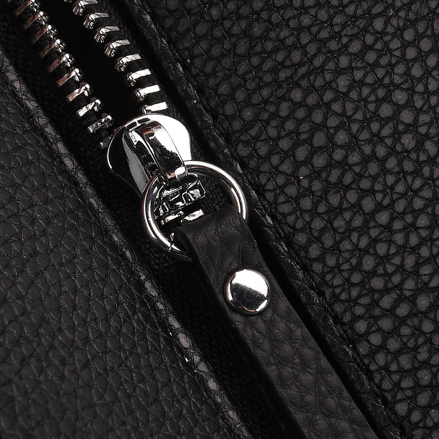 Genuine Leather Tote Bag - Black