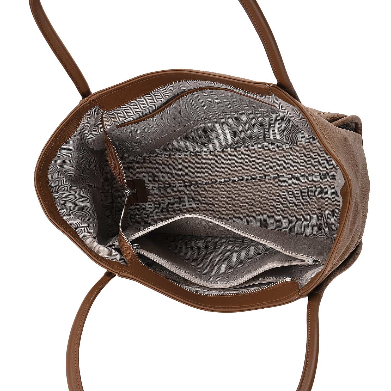 Genuine Leather Tote Bag- Brown