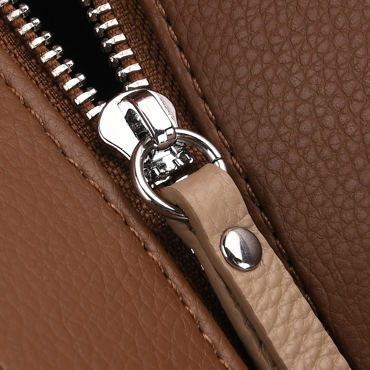 Genuine Leather Tote Bag- Brown