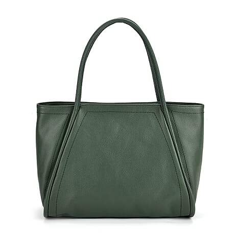 Genuine Leather Tote Bag  - Green
