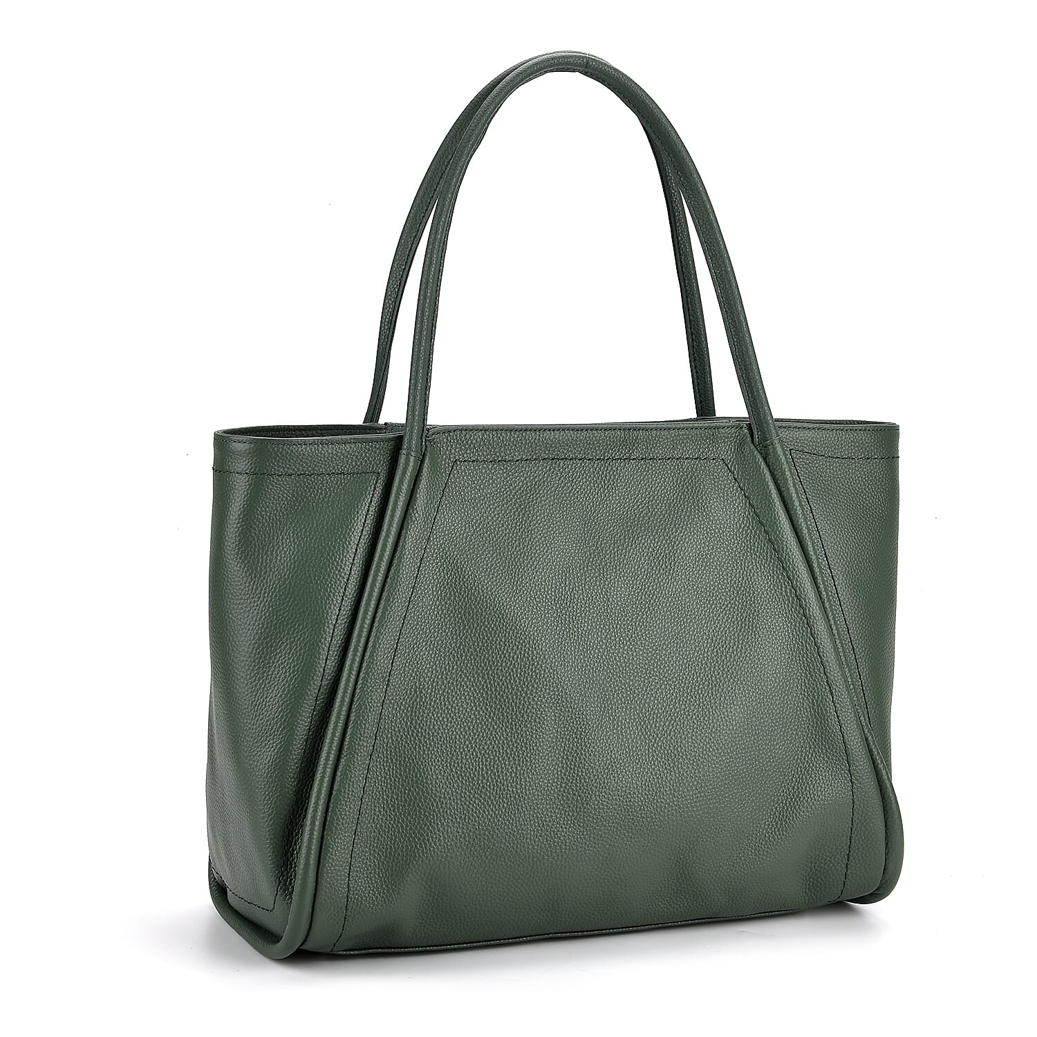 Genuine Leather Tote Bag  - Green