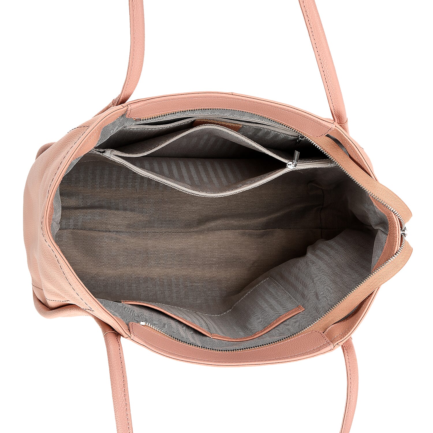 Genuine Leather Tote Bag - Pink