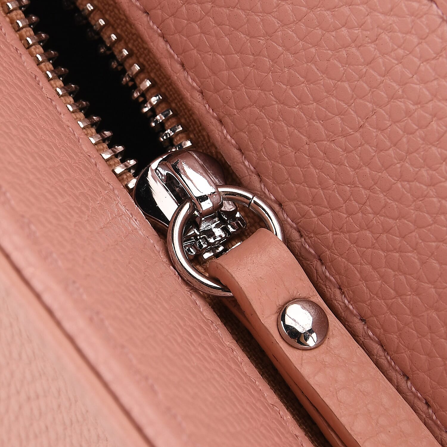 Genuine Leather Tote Bag - Pink