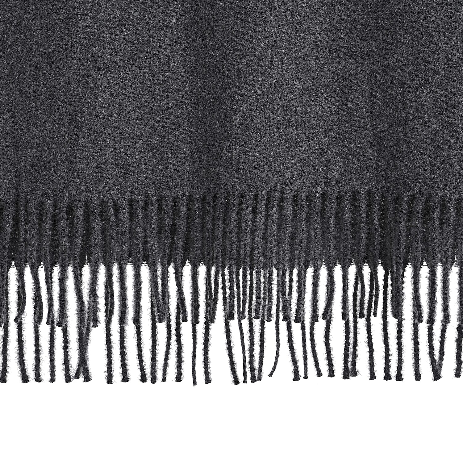 Horse Embroidery Scarf with Tassel (Size 180x70 cm) - Grey