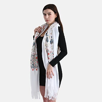 https://tjcuk.sirv.com/Products/82/2/8222452/Floral-Embroidery-Scarf-with-Tassel-Size-180x70-cm-White_8222452_2.jpg?w=342&h=342