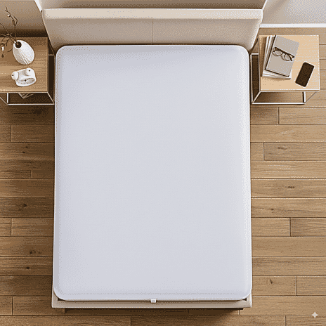 Hush Haven Patterned Mattress Pad (Size 190x30 cm) - White & White