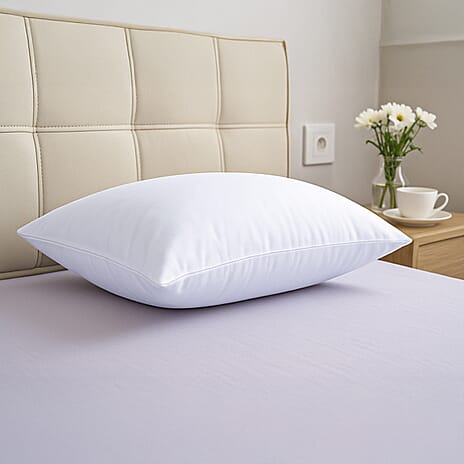 Hush Haven Tencel Patterned Pillow Case and Cover (Size 75x1 cm) - White & White