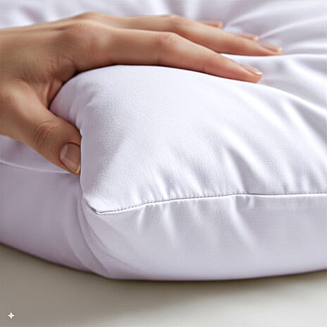 Hush Haven Tencel Patterned Pillow Case and Cover (Size 75x1 cm) - White & White