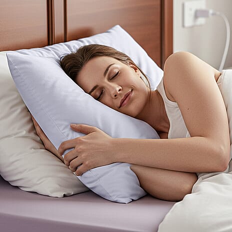 Hush Haven Tencel Patterned Pillow Case and Cover (Size 75x1 cm) - White & White