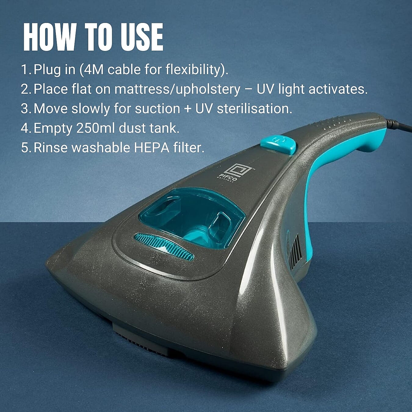 PIFCO UV Handheld Multi-Purpose Mattress Cleaner - Blue