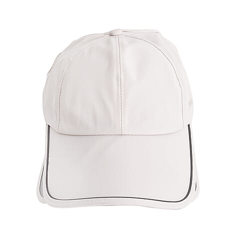 Classic Baseball Cap with Retractable Brim (Head Size- 57-58cm) - White