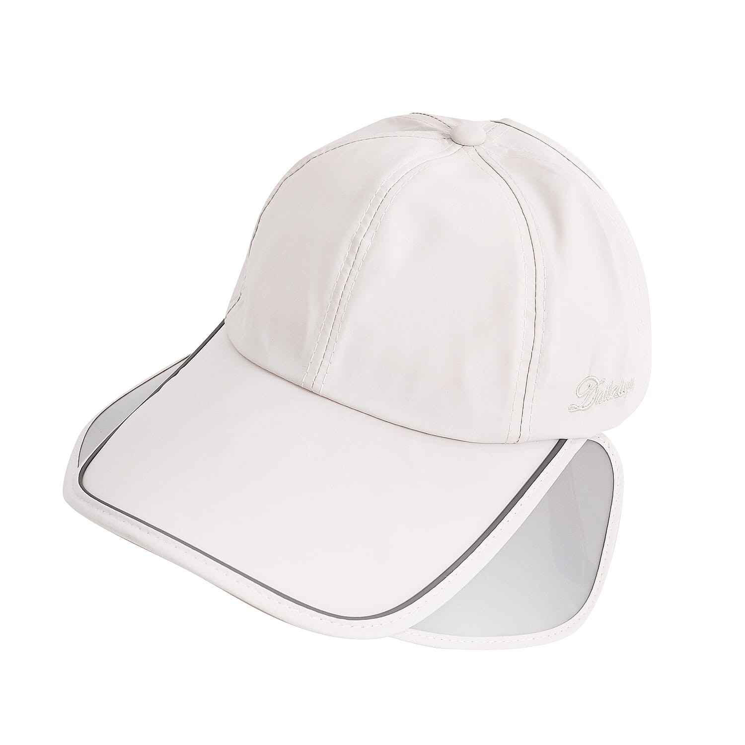 Classic Baseball Cap with Retractable Brim (Head Size- 57-58cm) - White