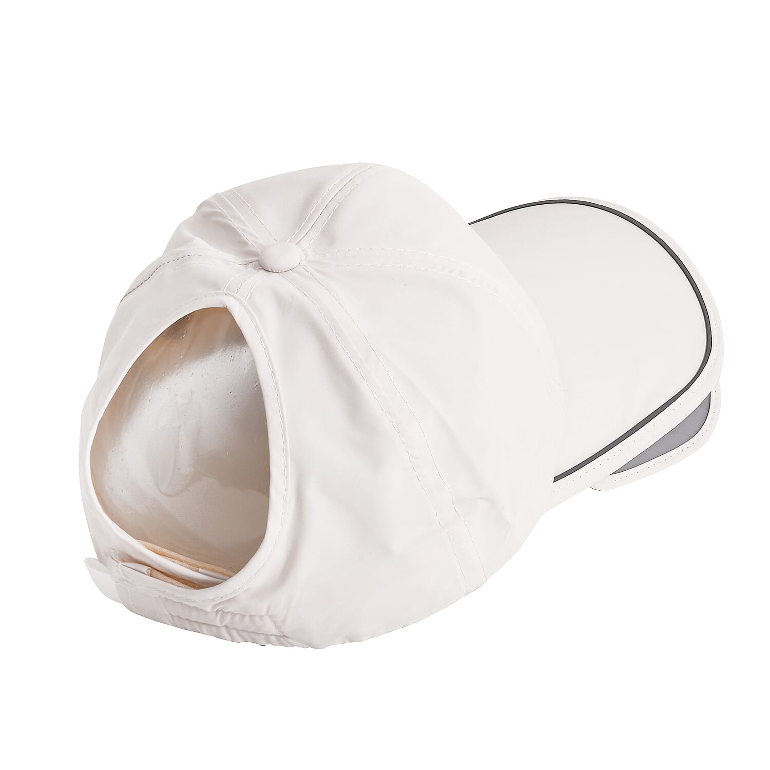 Classic Baseball Cap with Retractable Brim (Head Size- 57-58cm) - White