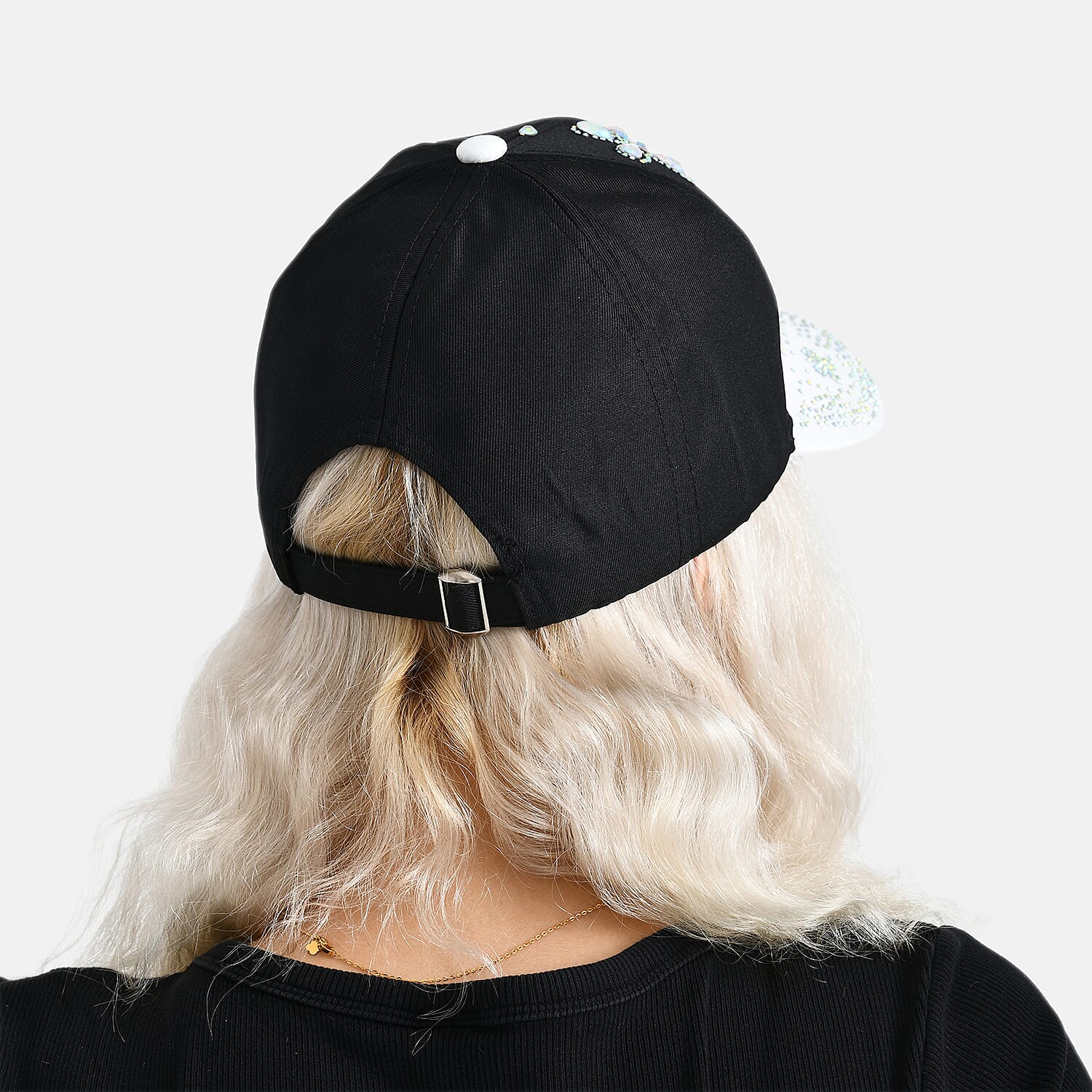 Butterfly Design Baseball Cap (57 Cm) - Black & White