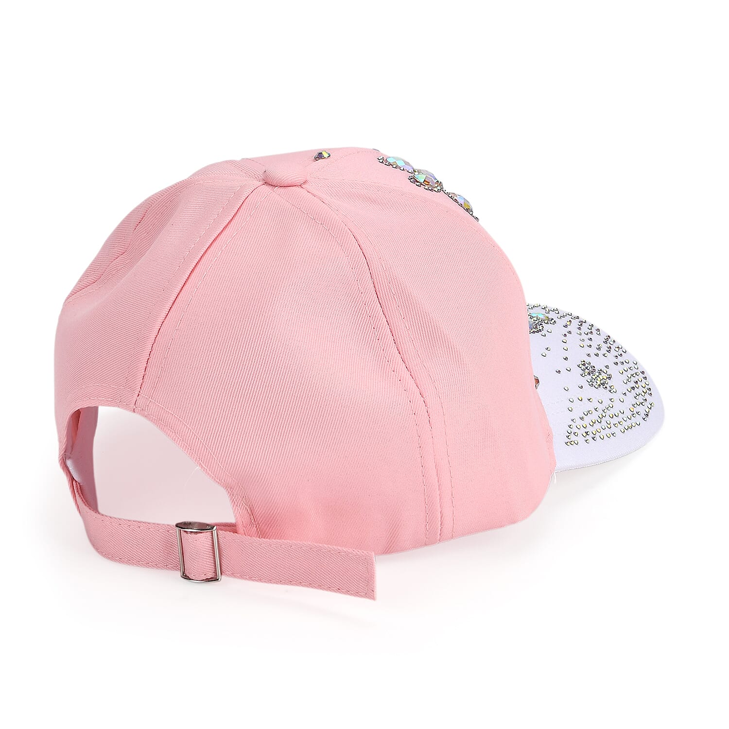 Butterfly Design Baseball Cap (57 Cm) - Pink & White