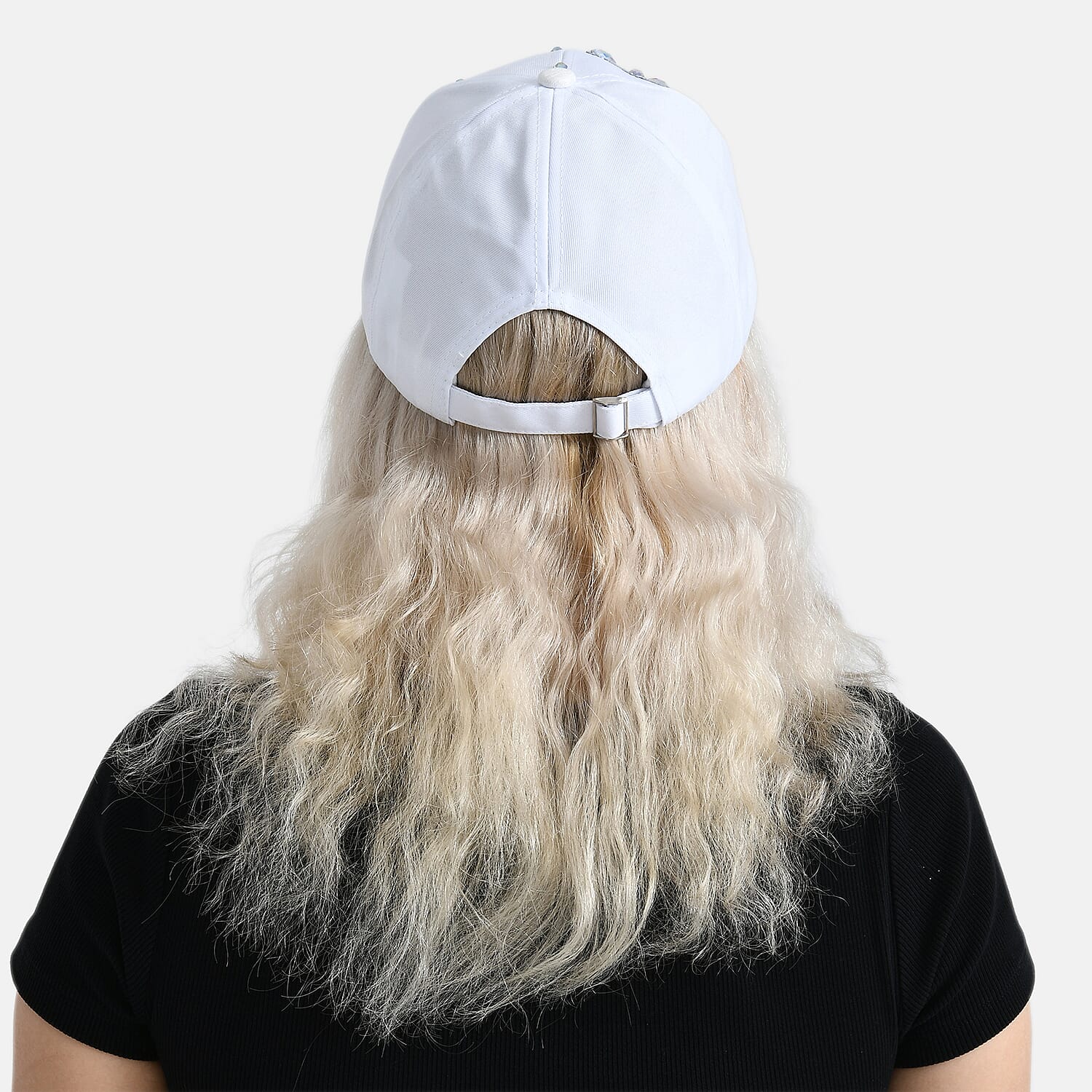 Butterfly Design Baseball Cap (57 Cm) - White