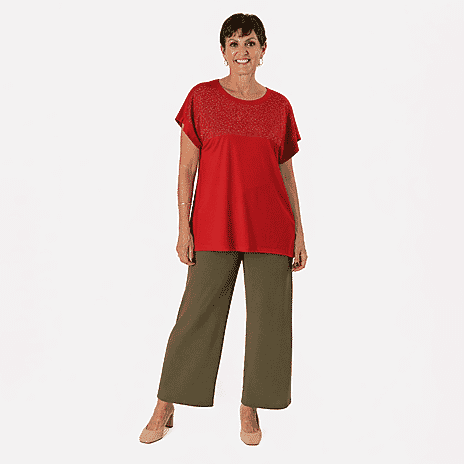 BRAND NEW LAUNCH - DIAMANTE COLLECTION - - Maisi Jeweled Short-Sleeved Top (One Size 8 to 22) - Mulberry